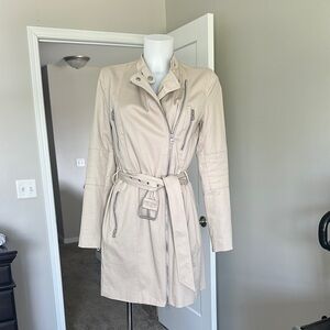 Armani Exchange Cream Belted Jacket.
